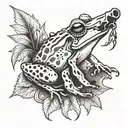 Wild frog and gun tattoo design idea