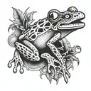 Wild frog and gun tattoo design idea