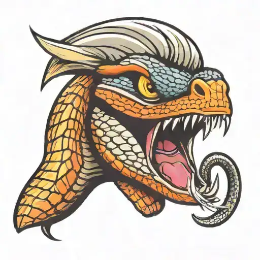 King Cobra Head with hood flared tattoo design idea