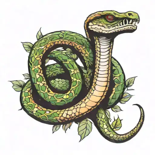 King Cobra smoking weed tattoo design idea