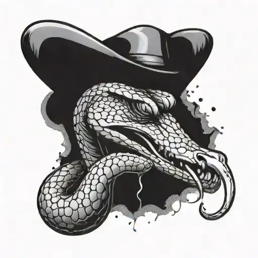 King Cobra Snake smoking a cigar smoke tattoo design idea