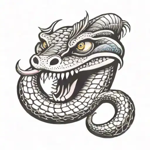 king cobra smoking cigar tattoo design idea