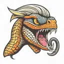 King Cobra Head with hood flared tattoo design idea