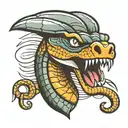 King Cobra Head with hood flared tattoo design idea