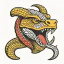 King Cobra Head with hood flared tattoo design idea