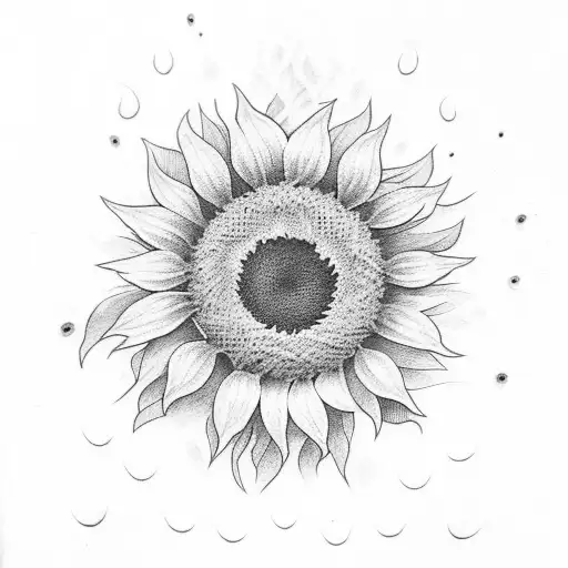 white sunflower with black center tattoo design idea