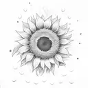 white sunflower with black center tattoo design idea