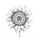 white sunflower with black center tattoo design idea