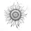 white sunflower with black center tattoo design idea