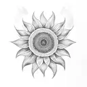 white sunflower with black center tattoo design idea