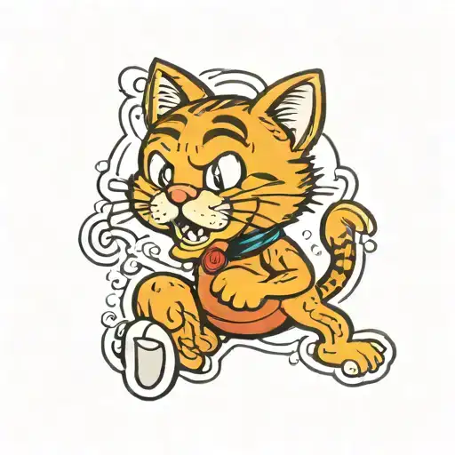 garfield cartoon character tattoo design idea