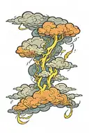 lightning storm clouds with lightning tattoo design idea