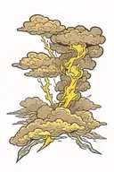 lightning storm clouds with lightning tattoo design idea