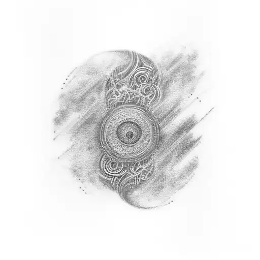 Full arm tattoo An abstract representation of a psychedelic soundwave with vibrant colors and intricate patterns, inspir tattoo design idea