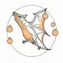 orange fruit bat fire   tattoo design idea