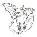 orange fruit bat fire   tattoo design idea