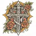 cross that looks like a sword tattoo tattoo design idea