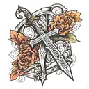 cross that looks like a sword tattoo tattoo design idea