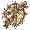 cross that looks like a sword tattoo tattoo design idea