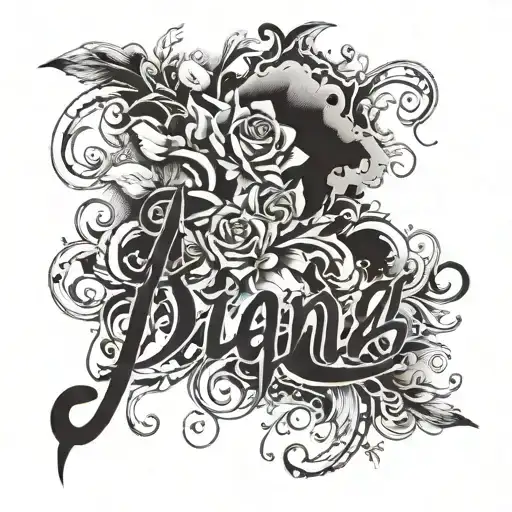 text 'Diana' tattoo design idea