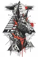 anubis egypt pyramid moon tattoo design idea