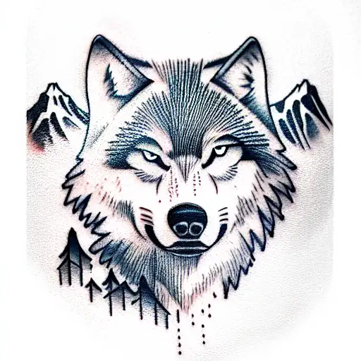 wolf mountain tattoo disign by animec20 on DeviantArt