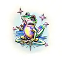 psychedelic frog  tattoo design idea