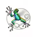 psychedelic frog  tattoo design idea