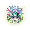 psychedelic frog  tattoo design idea