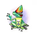 psychedelic frog  tattoo design idea