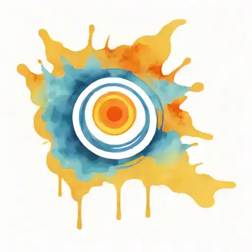 Naruto face watercolor tattoo with dark line abstarct with some blank watercolor white  tattoo design idea