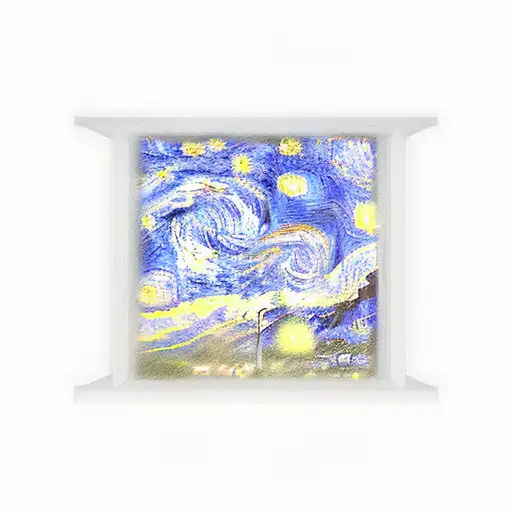 starry night by window with some realistic stars by Van Gogh tattoo design idea