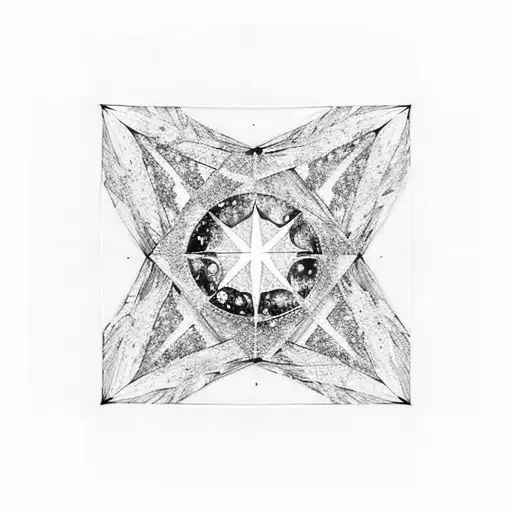 starry night by window with some realistic stars by Van Gogh tattoo design idea