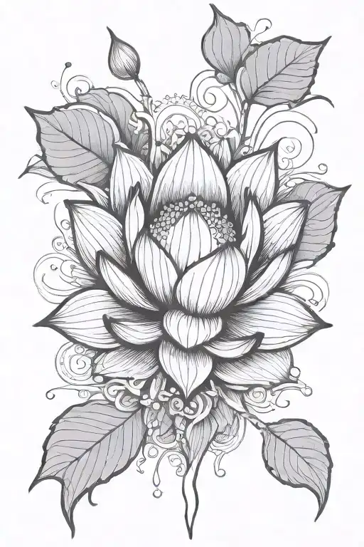 Lotus Flower: Emerging from the mud to bloom beautifully, it symbolizes overcoming adversity. tattoo design idea