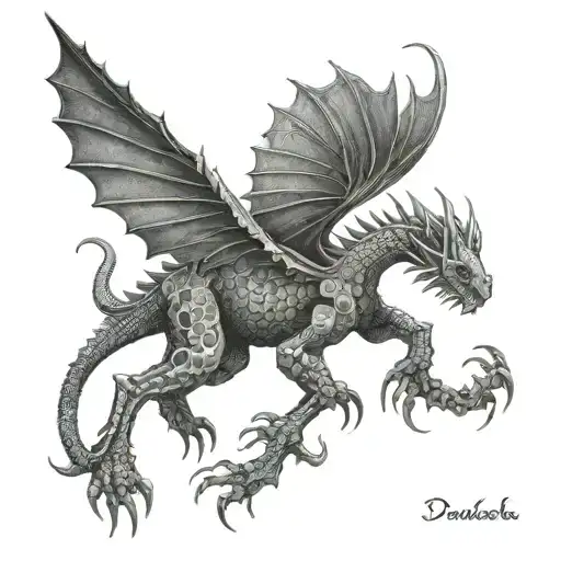 haan met draak    tattoo design idea