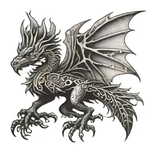 haan met draak    tattoo design idea