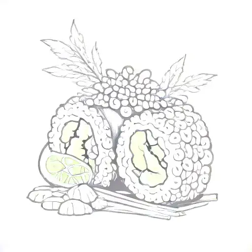 california maki sushi roll inspired tattoo tattoo design idea