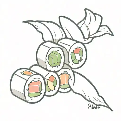 california maki sushi roll tattoo design idea