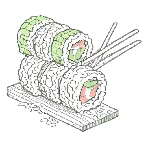 california maki sushi sliced on top of each other tattoo design idea