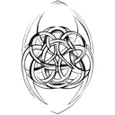triquetra & soleil tattoo design idea