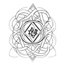 triquetra & soleil tattoo design idea