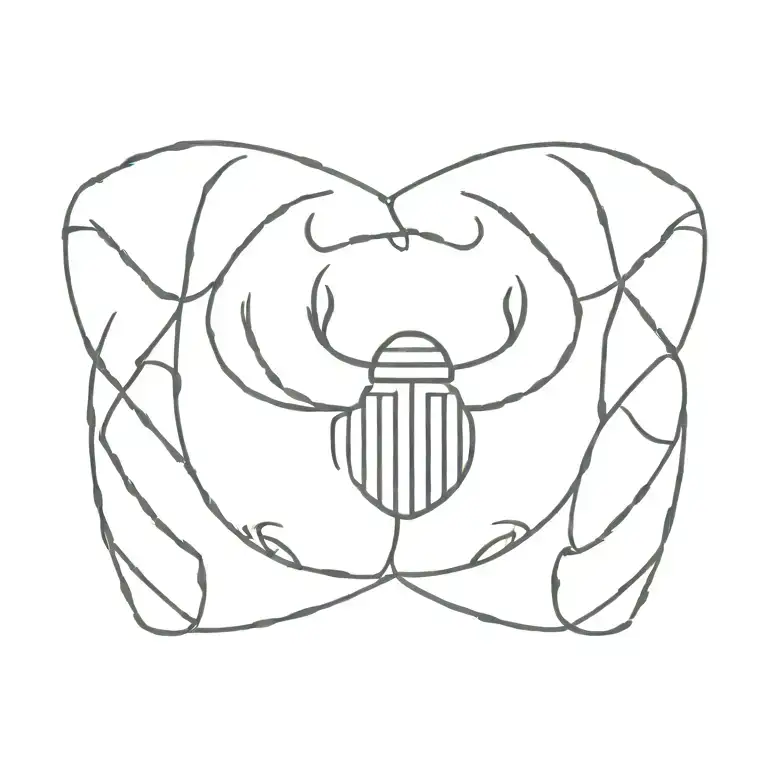 scarab beetle with TOA initials intertwined tattoo design idea
