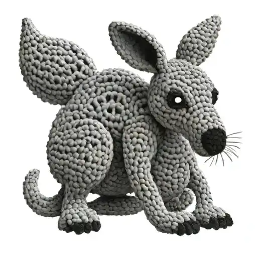 crochet kangaroo with its baby tattoo design idea