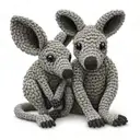 crochet kangaroo with its baby tattoo design idea