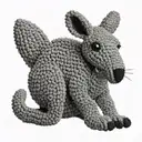 crochet kangaroo with its baby tattoo design idea