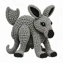 crochet kangaroo with its baby tattoo design idea