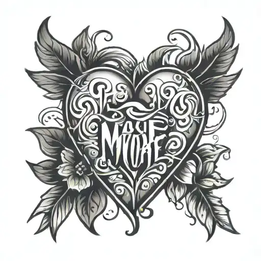 heart fuck love you more tattoo design idea