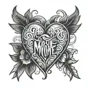 heart fuck love you more tattoo design idea