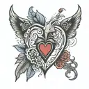 heart fuck love you more tattoo design idea