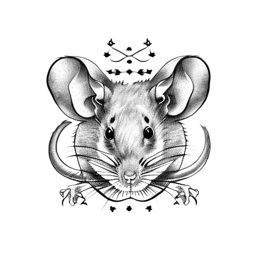 Premium AI Image  Sketch for a tattoo rat ball or rat king